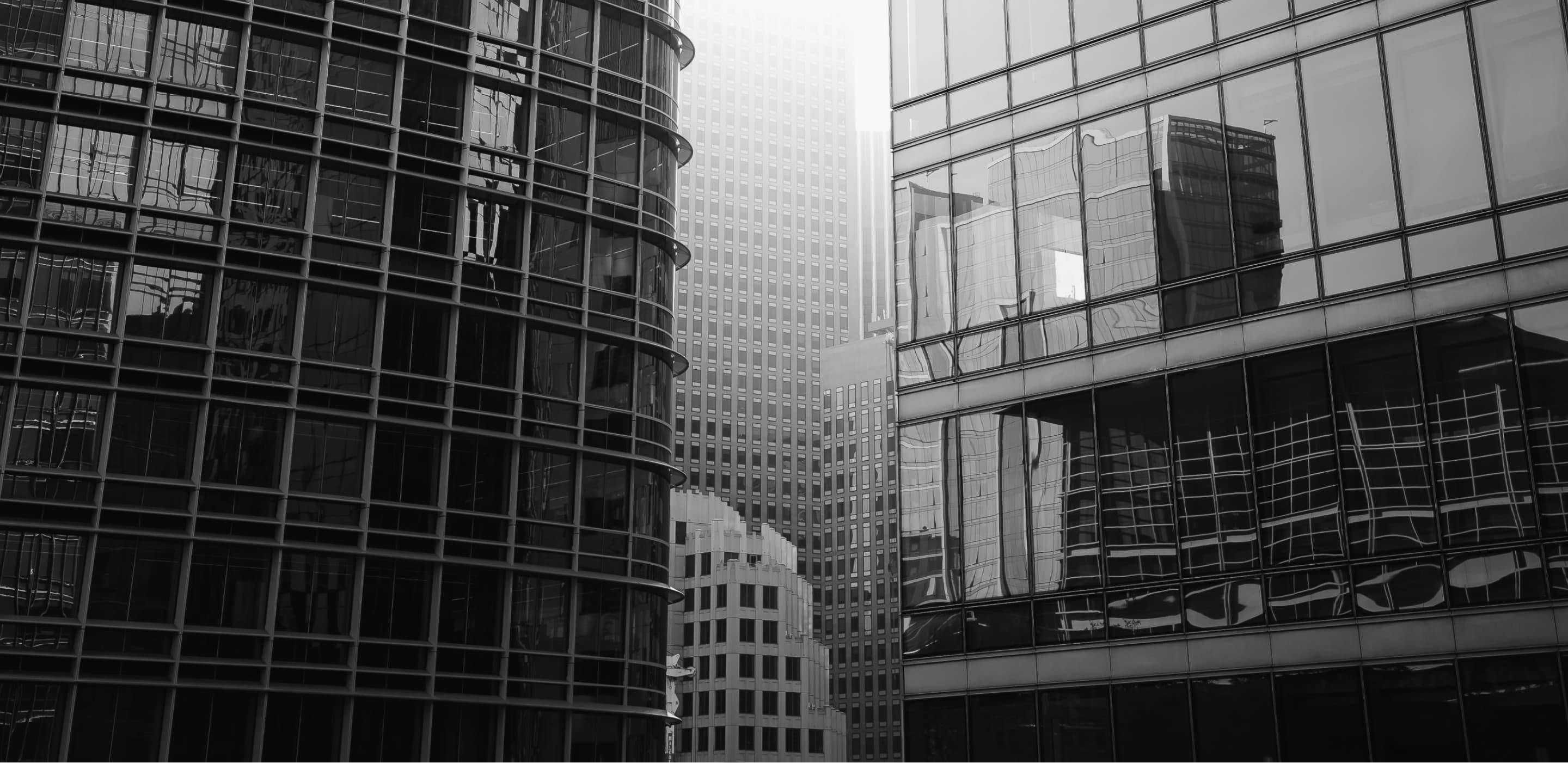 Skyscrapers photographed in black and white